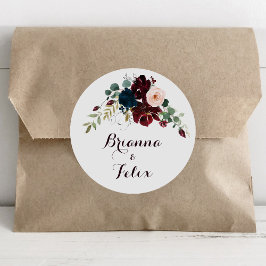 Vattenfärgsigill Illustrated Fall Wedding Kuvert S Runt Klistermärke