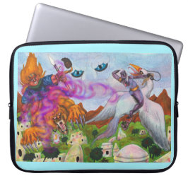 Vattenfärgsillustration Fantasy Warrior rider Lejo Laptop Fodral