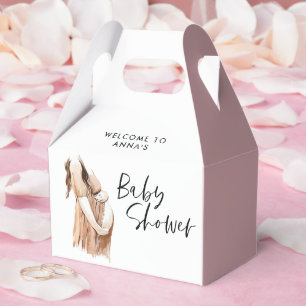 Vattenfärgsillustration för babydusch, enkelt skri presentaskar
