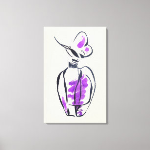 Vattenfärgsillustration parfym flaska mode canvastryck