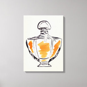 Vattenfärgsillustration parfym flaska mode canvastryck