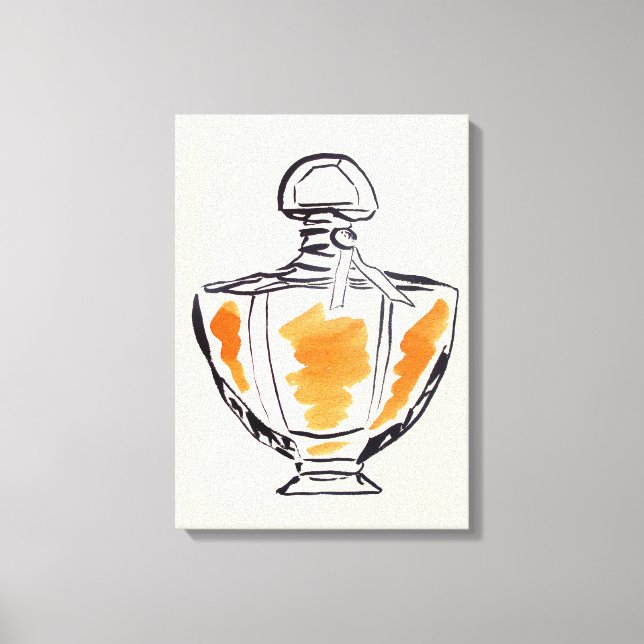 Vattenfärgsillustration parfym flaska mode canvastryck (Framsida)