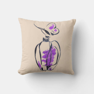Vattenfärgsillustration parfym flaska mode kudde