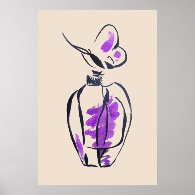 Vattenfärgsillustration parfym flaska mode poster (Framsidan)