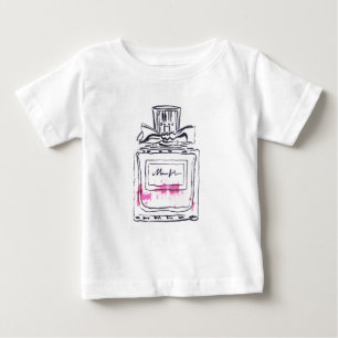 Vattenfärgsillustration parfym flaska mode t-shirt