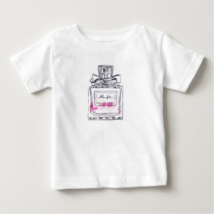 Vattenfärgsillustration parfym flaska mode tee shirt