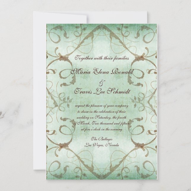 Vattenfärgsinbjudan, blommande inbjudningar (Framsida)