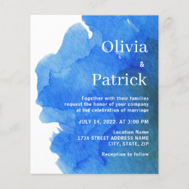 vattenfärgsinbjudan Elegant Modern bröllopsinbjud Flygblad