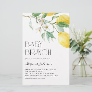 Vattenfärgsinbjudan Lemon Summer Baby Brunch