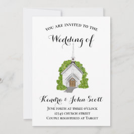Vattenfärgsinbjudan till traditionell kyrka inbjudningar