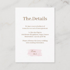 Vattenfärgsinformation Rosa Guld White Bröllop Hot Tilläggskort