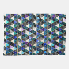 Vattenfärgsisometric med Guld och Marble Galaxy Kökshandduk