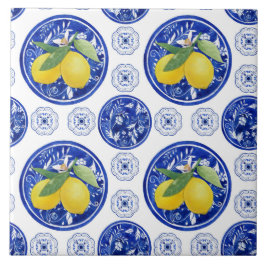 Vattenfärgsitalienska Lemon Mönster Tile Kakelplatta