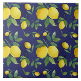 Vattenfärgsitalienska Lemon Mönster Tile Kakelplatta
