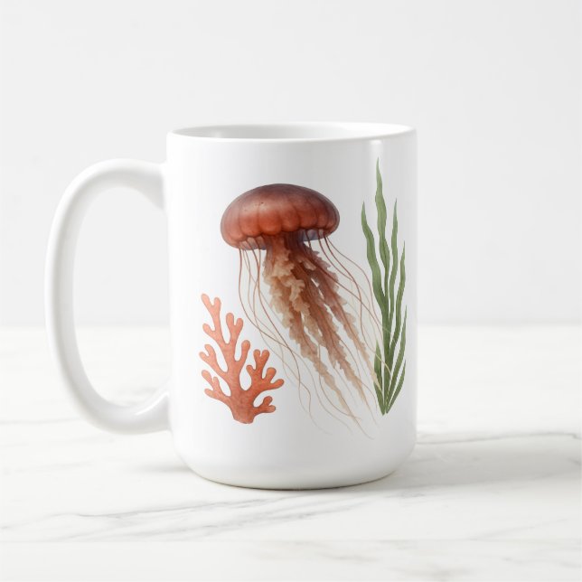 Vattenfärgsjellyfish Kaffemugg (Vänster)
