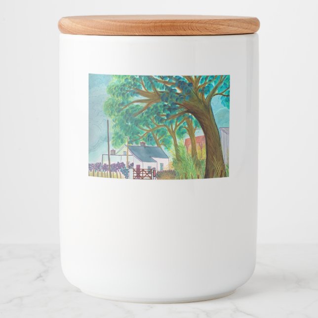 Vattenfärgsjordbruk Mat Etiketter (Framsida)