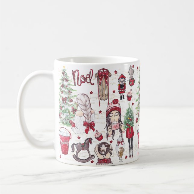 Vattenfärgsjul, inslag Red Kaffemugg (Vänster)
