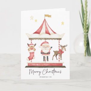 Vattenfärgsjul, Jultomten Carousel Kort