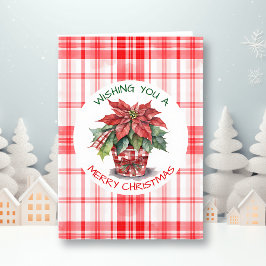 Vattenfärgsjul - Personligen Poinsettia Kort