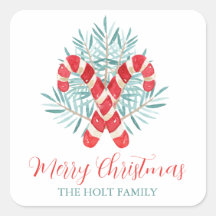 Vattenfärgsjulen Candy cane Gift