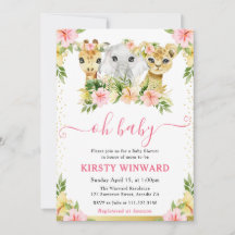 Vattenfärgsjungle-Blommigt-jungle-djur babyskal