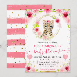 Vattenfärgsjute Jungle Tiger Baby Shower Inbjudningar