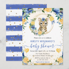 Vattenfärgsjute Jungle Tiger Baby Shower Inbjudningar