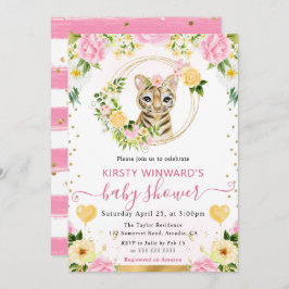 Vattenfärgsjute Jungle Tiger Baby Shower Inbjudningar