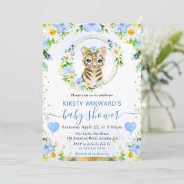 Vattenfärgsjute Jungle Tiger Baby Shower Inbjudningar