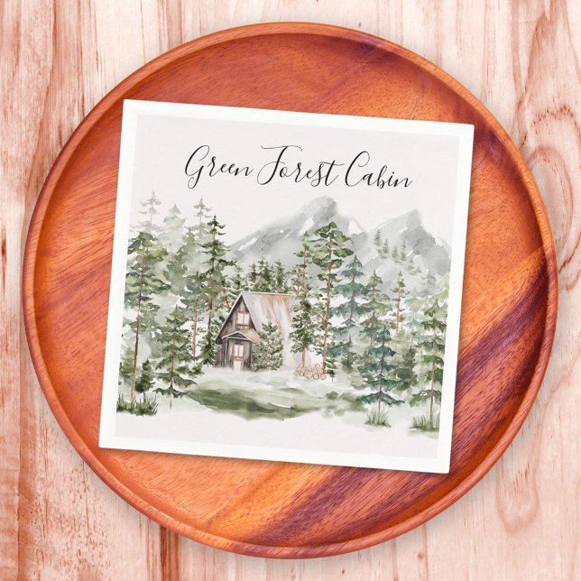 Vattenfärgskabinen i skogsområdet Grönt Gräs Pappersservett (In situ)