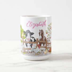 Vattenfärgskaffe Cute Land Boskap Coffee Mugg