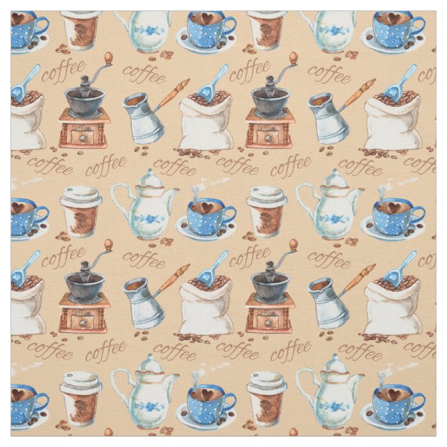 Vattenfärgskaffe Tyg (Provkarta)