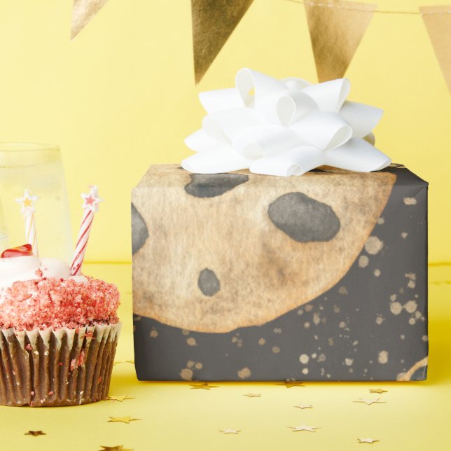 Vattenfärgskakor med choklad för födelsedagsdagen presentpapper (Födelsedagsfest)