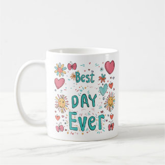 Vattenfärgskålen "Bästa dagen någonsin" Kaffemugg
