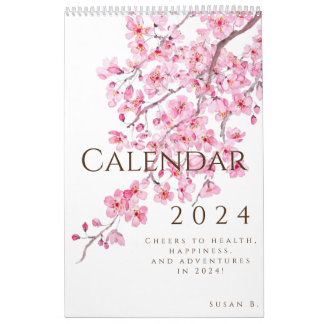 vattenfärgskalender för blommigten färg 2024 kalender