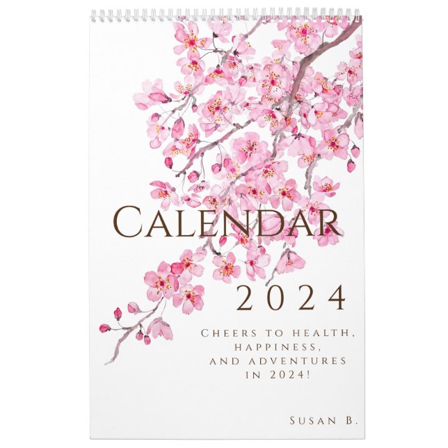 vattenfärgskalender för blommigten färg 2024 kalender (Omslag)