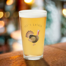 Vattenfärgskalkon "Låt oss samlas" Glas kopp