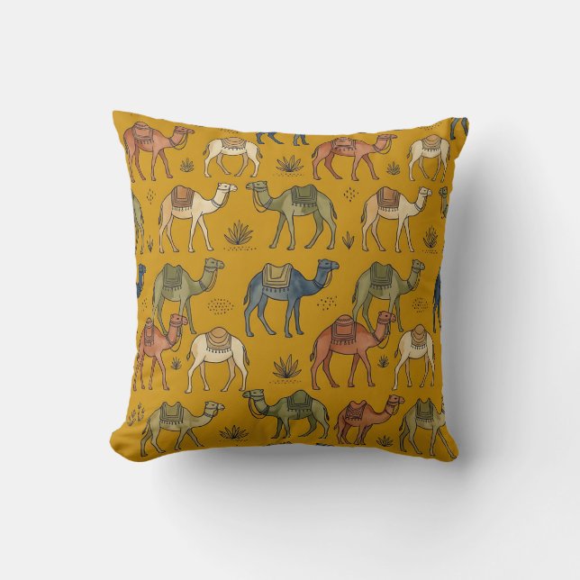 Vattenfärgskamelj Pillow Dekor Kudde (Framsida)
