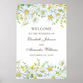 Vattenfärgskammaren. Blommigt bröllop välkommen Poster