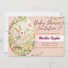 Vattenfärgskanin Baby Shower-inbjudan Inbjudningar