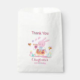 Vattenfärgskanin i rosan barns födelsedag