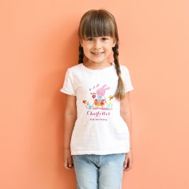 Vattenfärgskanin i rosan barns födelsedag t shirt