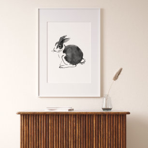 Vattenfärgskanin, kaninåret 2023 Poster