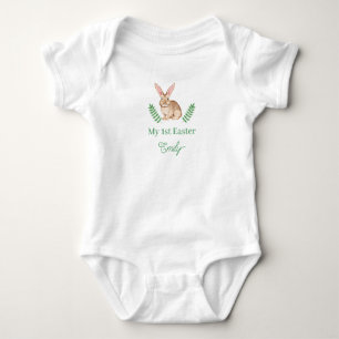 Vattenfärgskanin med stora öron Min första påsk T Shirt