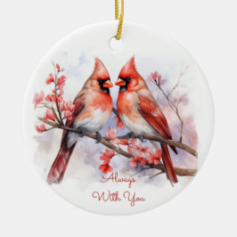 Vattenfärgskardinal Pair Ornament