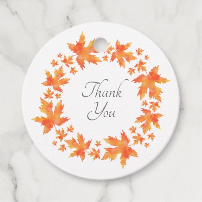 Vattenfärgskarta Löv Utandning Gåvor Etiketter (Framsida)