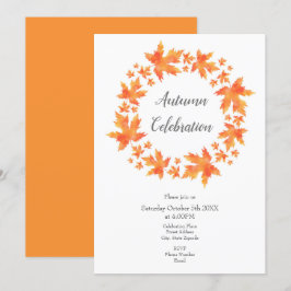 Vattenfärgskarta Löv Utandning Inbjudningar