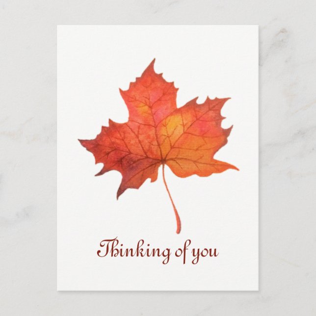 Vattenfärgskarta Löv Vykort (Framsida)