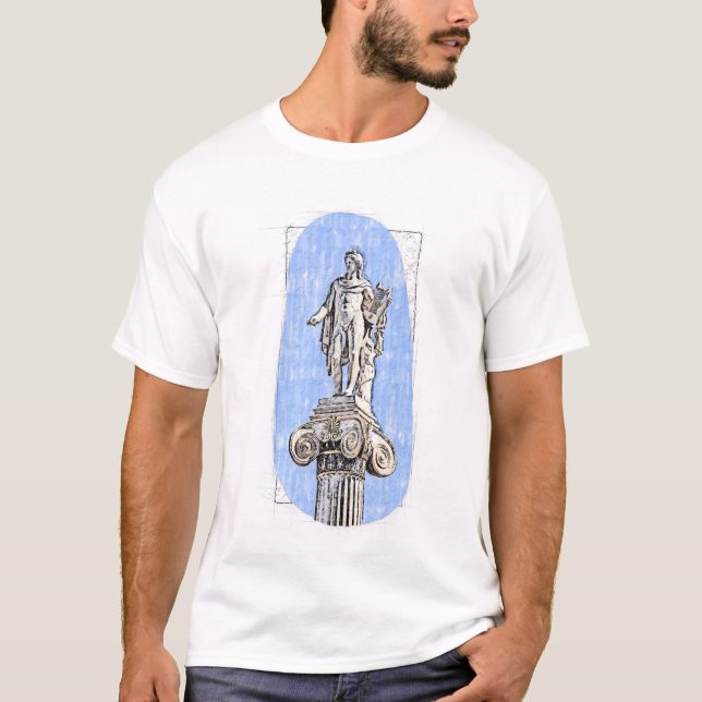 Vattenfärgskiss av Apollons status T Shirt (Framsida)