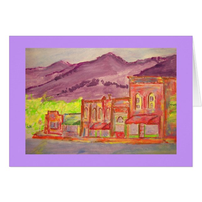 Vattenfärgskiss i bergsområden hälsningskort (Framsidan Horizontal)